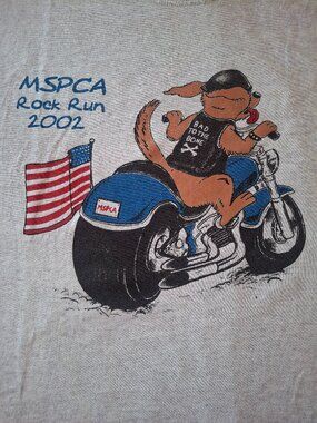 Vintage T Shirt 2002 MSPCA Rock Run Motorcyle Prevention Animal Cruelty Size XL